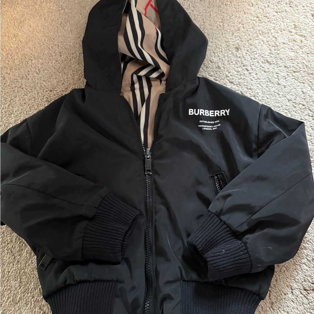 Reversible Burberry Black Hooded Jacket